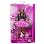 Barbie Deluxe Style Modelka v černém topu a růžové sukni JJN74
