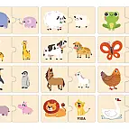 Dřevěné puzzle maminka a miminko