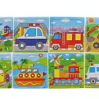Dřevěné puzzle dopravní prostředky