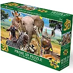 Puzzle 3D - Smějící se africká zvířata