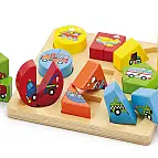 Dřevěné puzzle vkládačka - doprava v české krabici
