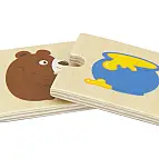 Dřevěné puzzle - krmení zvířátek