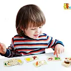 Dřevěné puzzle - krmení zvířátek