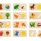 Dřevěné puzzle - krmení zvířátek
