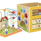 Dřevěný box s aktivitami 5v1