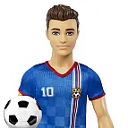 Barbie Fotbalová panenka-Ken v modrém dresu HCN15