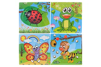 Dřevěné puzzle zvířátka 9 dílků