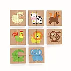 Dřevěné magnetické puzzle - zvířátka