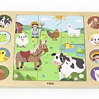 Dřevěné puzzle zvířátka 9 dílků