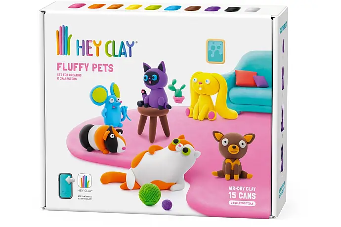 HEY CLAY Kreativní sada - mazlíčci s doplňky