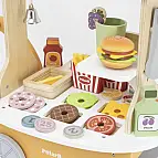 Dřevěný obchod hamburgery