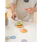 Dřevěný obchod hamburgery